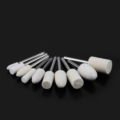 Wool Felt Polishing Set Mounted 1/8" Shank Buff Wheels Shank for Dremel Rotary Tools Accessories Pack of 20Pcs
