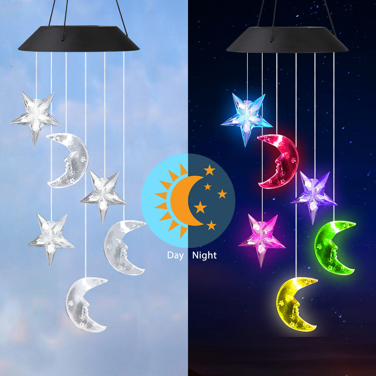 Solar Power String Lights with LED Color Changing Lights, Waterproof and for Outdoor Decorations
