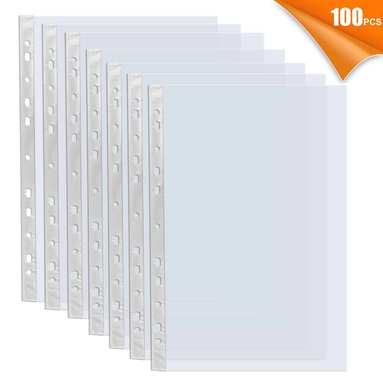 Sheet Protectors 9 x 12 Inches Clear Page Protectors with11 Holes, Plastic Sleeves for Binders, Top Loading Paper Protector Acid Free Letter Size, 100Pcs