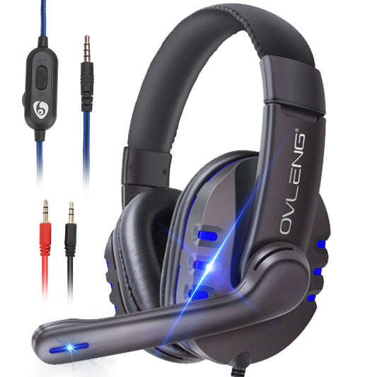 Stereo Gaming Headset with Noise-Canceling, Over Ear, Bass Sound, Soft Memory Earmuffs, amd Mic Volume Control for PS4, Xbox One, PC, Nintendo and Ipad