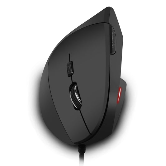 Wired Ergonomic Vertical Mouse, Large Ergonomic Computer Mouse High Precision Optical Mice with 6 Buttons, Adjustable 2400DPI and Reduce Wrist Pain for Office Gaming PC Computer Laptop, Black