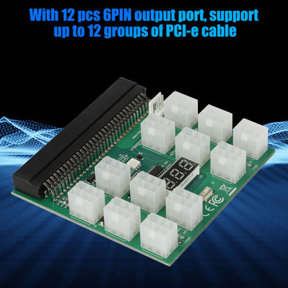 Ethereum ETH ZEC Mining GPU 1200W / 750W PSU Breakout Board 12V (with Power Button)