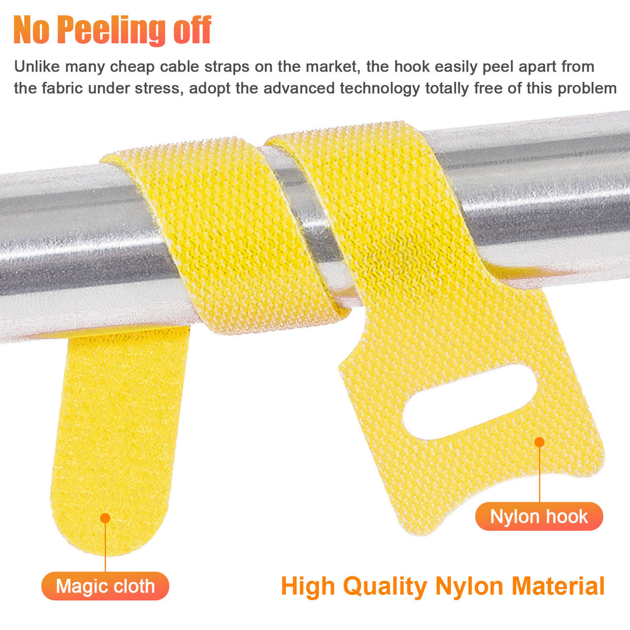 Microfiber Cloth Cable Strap Hook Loop Reusable Wire Organizer Nylon Tie, 120pcs