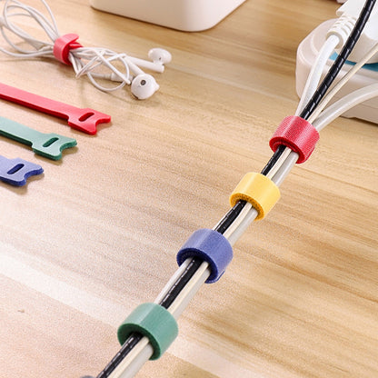 Microfiber Cloth Cable Strap Hook Loop Reusable Wire Organizer Nylon Tie, 120pcs
