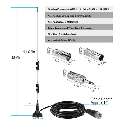 Indoor Digital Radio Antenna for Home, Office, Dormitory, and more.
