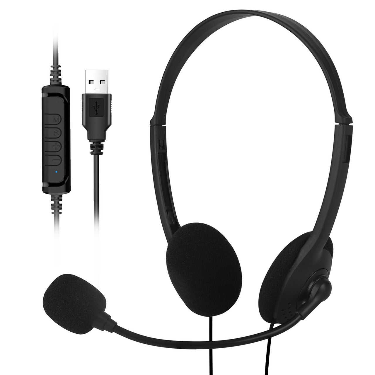 USB Wired Headset with Microphone for Gaming, Chat and More
