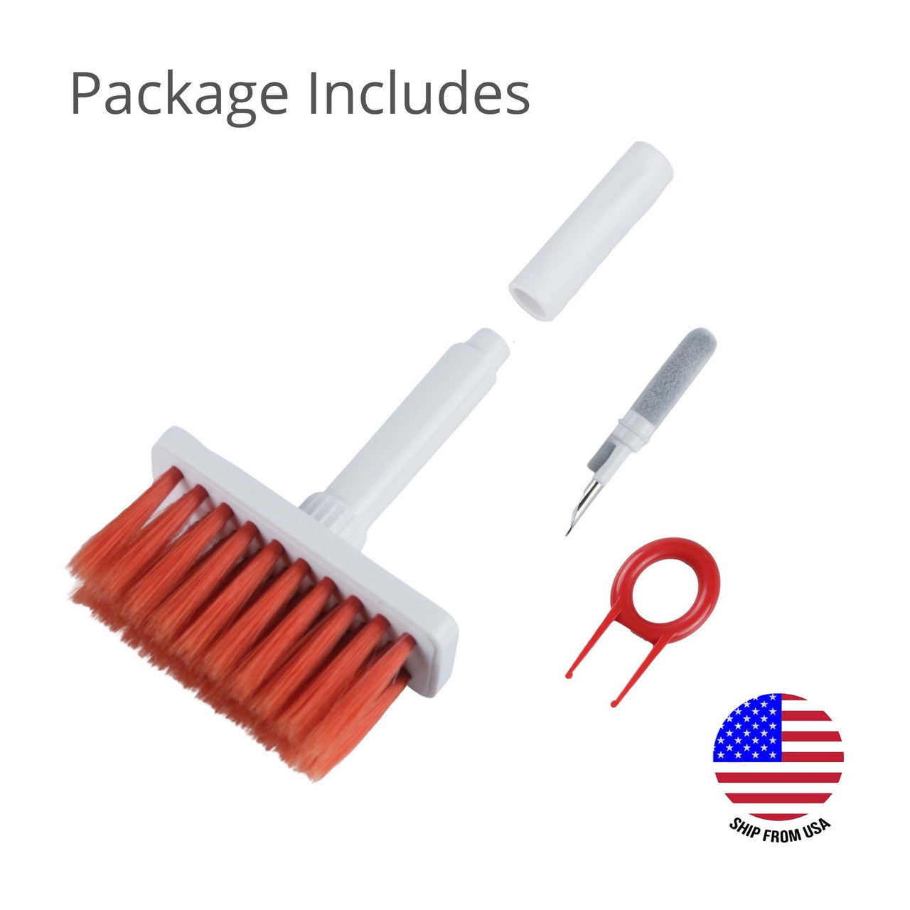 5 IN 1 PC Keyboard Cleaner Tools with a separated dual head design and soft brushes