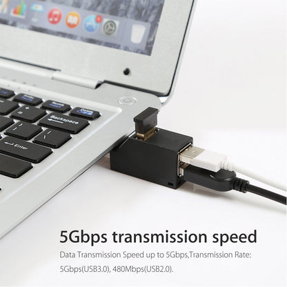 3 Port USB Hub High Speed Splitter Plug and Play Bus Powered, 2-Pack