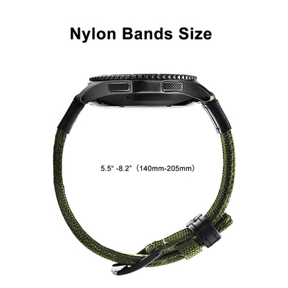 Watchband fits for Galaxy Watch 46mm Bands & Gear S3 Frontier Bands, 22mm Quick Release Nylon Sports Strap Wrist Band fits for Samsung Galaxy Watch 46mm, Gear S3 Frontier/Classic Smartwatch, Green, 2pcs