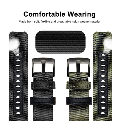 Watchband fits for Galaxy Watch 46mm Bands & Gear S3 Frontier Bands, 22mm Quick Release Nylon Sports Strap Wrist Band fits for Samsung Galaxy Watch 46mm, Gear S3 Frontier/Classic Smartwatch, Green, 2pcs