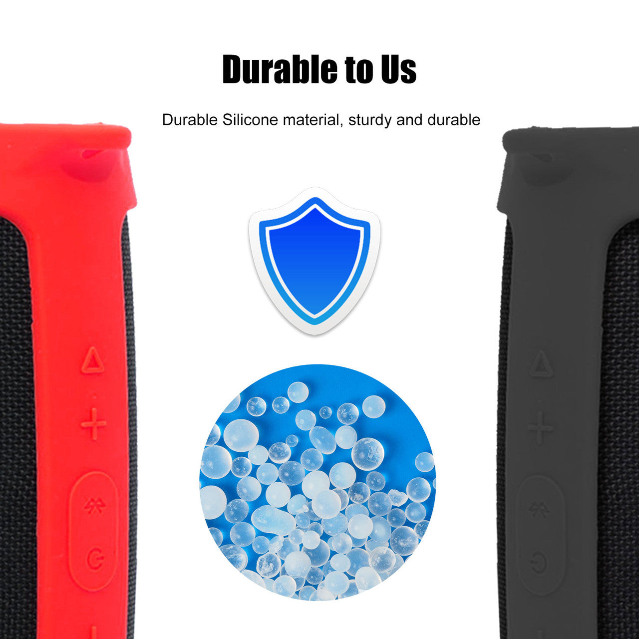 Durable Protective Case Silicone Carrying Case Cover Compatible for JBL Charge 4 Wireless Bluetooth Speaker, Black