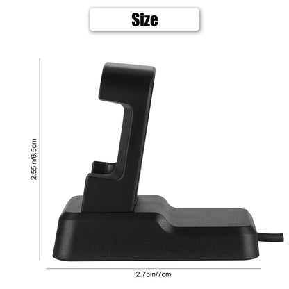 USB Replacement Charging Dock Cable Stand Station Base Accessories with 3.9ft Cable Compatible with Fitbit Versa 2 2019, Black
