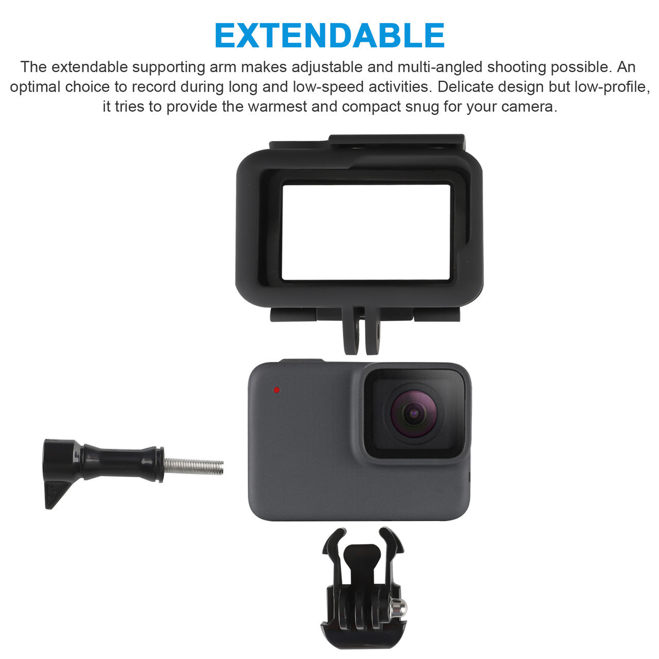 Frame Mount Housing Case Compatible with GoPro Hero 7, Hero 6, Hero 5, Hero (2018) Cameras, Black