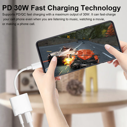 2 in 1 USB Type C to 3.5mm Headphone Audio and Charger Adapter, QC and PD Fast Charging, Compatible with iPad Pro 2018 2020, iPad Air4, Samsung Note 20/10/S20, Google Pixel 4/4 XL/3/3 XL and More