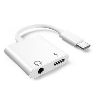 2 in 1 USB Type C to 3.5mm Headphone Audio and Charger Adapter, QC and PD Fast Charging, Compatible with iPad Pro 2018 2020, iPad Air4, Samsung Note 20/10/S20, Google Pixel 4/4 XL/3/3 XL and More