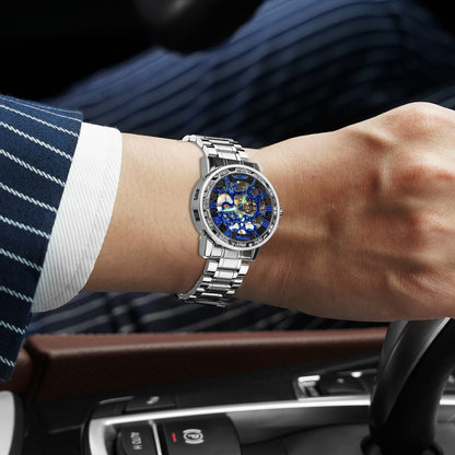 Winner Luxury Men's Stainless Steel Diamond Mechanical Watch