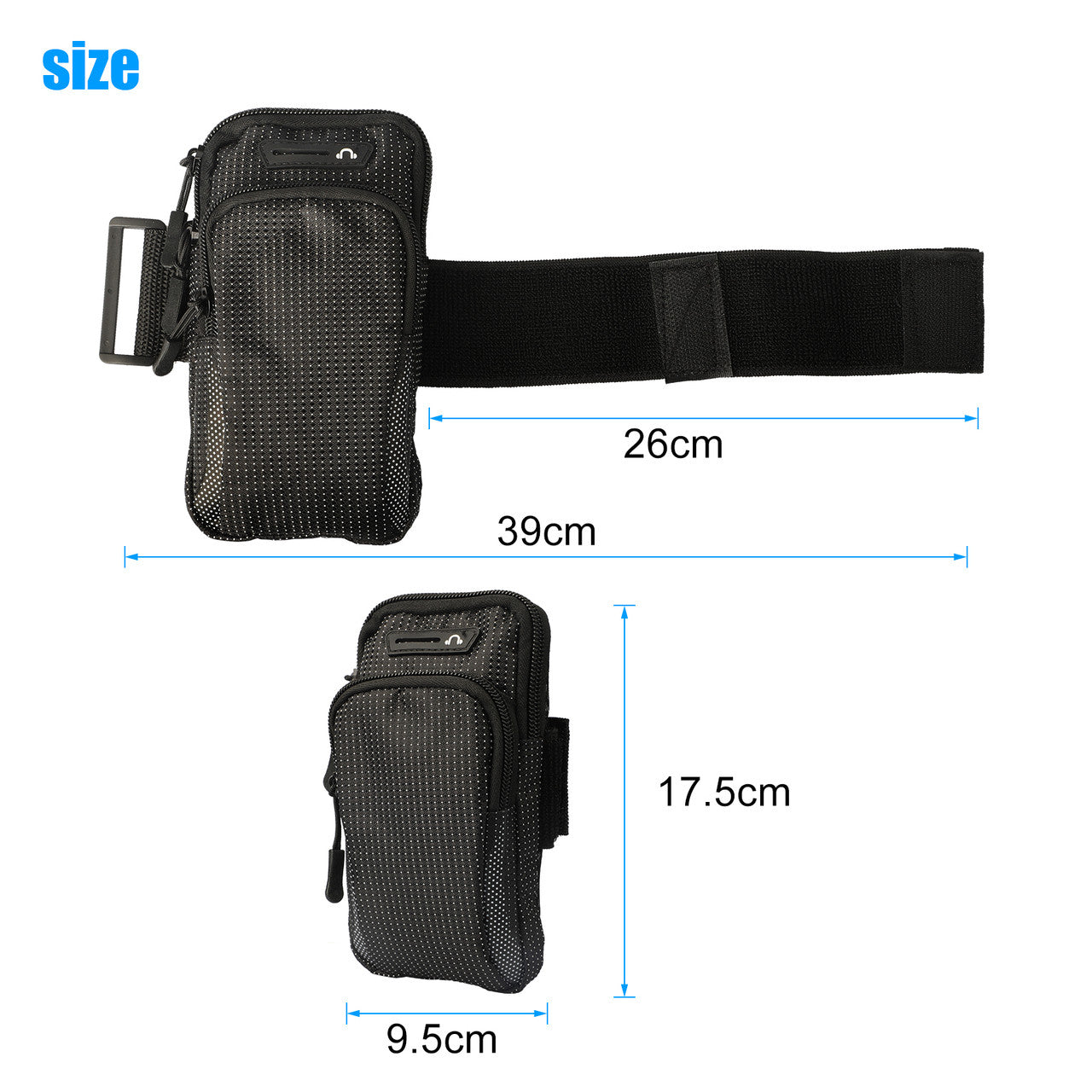 Universal Sports Arm Bag Phone Holder Pouch Case Running, Fitness Compatible with iPhone, Samsung