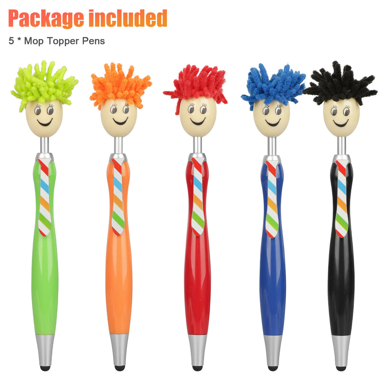 3-in-1 Stylus Pens Duster Mop Topper for Kids and Adults