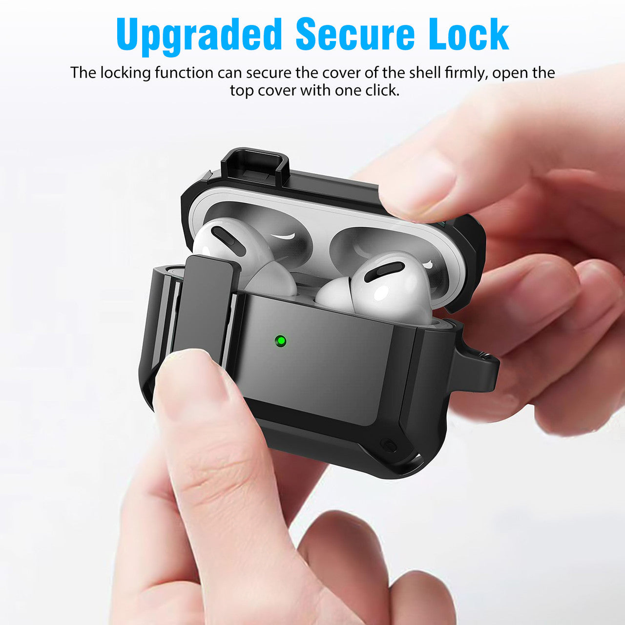 Full Protective Secure Lock Case for Airpods Pro
