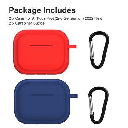 AirPods Pro 2nd Generation Case (2022) With Keychain - Soft Silicone Full Protecti
