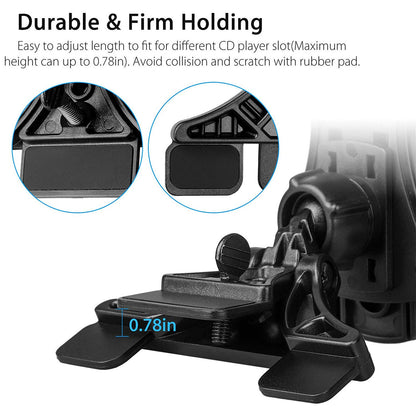 Universal CD Slot Tablet Mount Holder Adjustable Tablet Car Cradle Compatible with Samsung Galaxy Tab/iPad Mini Air 4 and Other 7-11” Tablets
