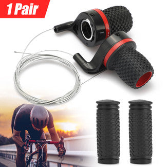 Bicycle Mountain Bike Speed Shifter Handle Bike Shift Levers Brake Lever Combo Twist Grip Gear Set Twister Cable MTB Bicycle Cycling 18/21 Speed Derailleur, 1 Pair