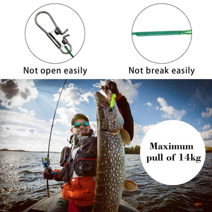 Stainless Steel Fishing Rigs High-Strength Fishing Line with Swivels and Snaps Kits,100pcs