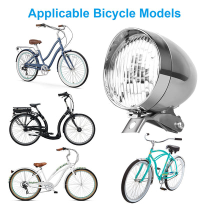 3 LED Retro Bicycle Front Light with a Wide Viewing Angle