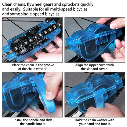 Bicycle Chain Cleaner with 360 Degree Rotation and Suitable for Multi-Speed Bicycles