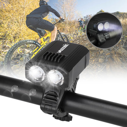 USB Rechargeable Bike Light - Super Bright Water Resistant Front Bicycle Headlight - 5 Light Modes, Easy to Install, Road Cycling Safety Flashlight Fits for All Bicycles, Hybrid, Road, MTB