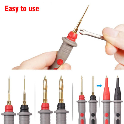 23Pcs Silicone Multimeter Leads Kit, Red and Black Multimeter Test Lead Kit with Replaceable Gold-Plated Probe, Compatible with Any Multimeter, Clamp Meter, or Test Instrument