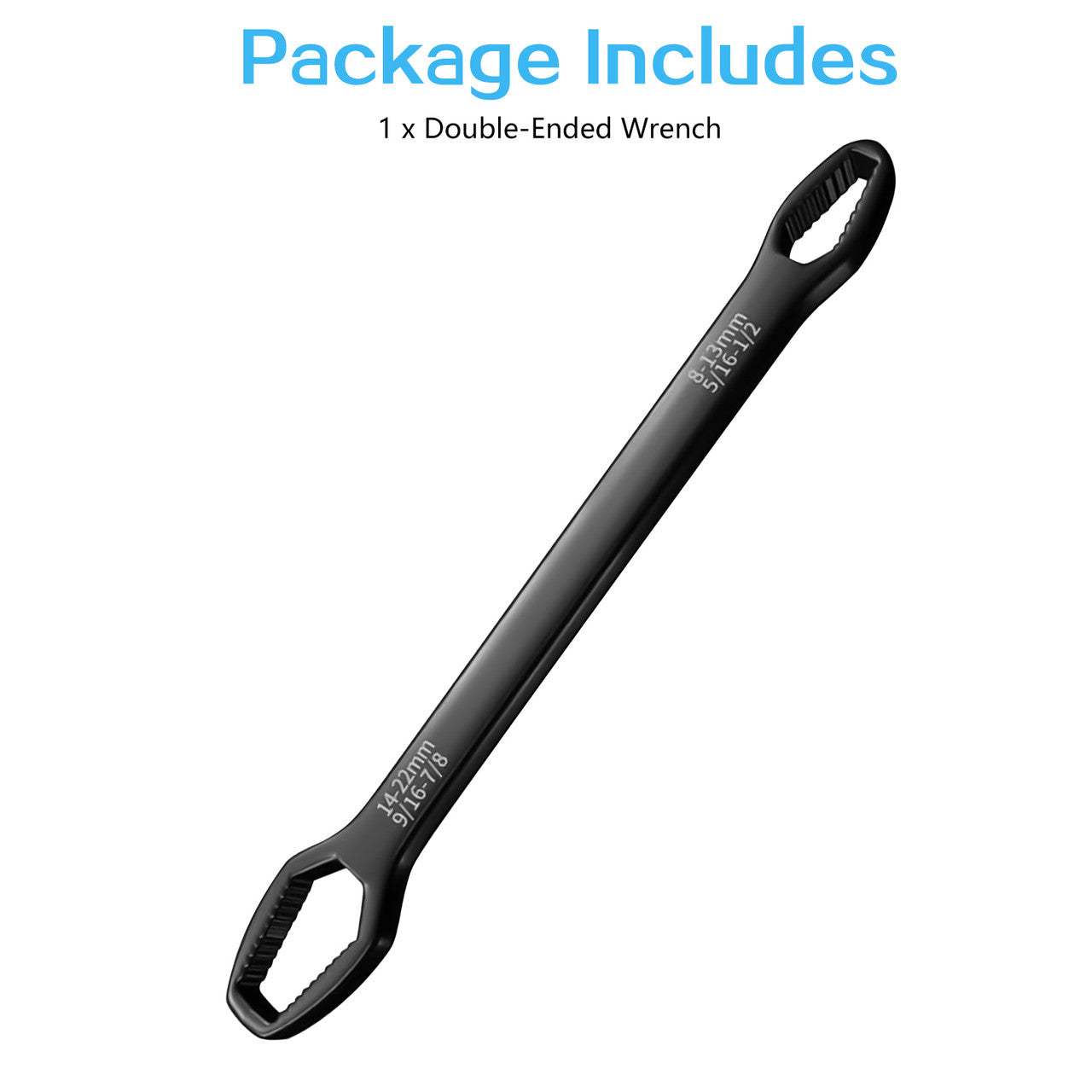Practical Double-head Adjustable 8-22mm Ratchet Spanner with a Ultra Thin Design