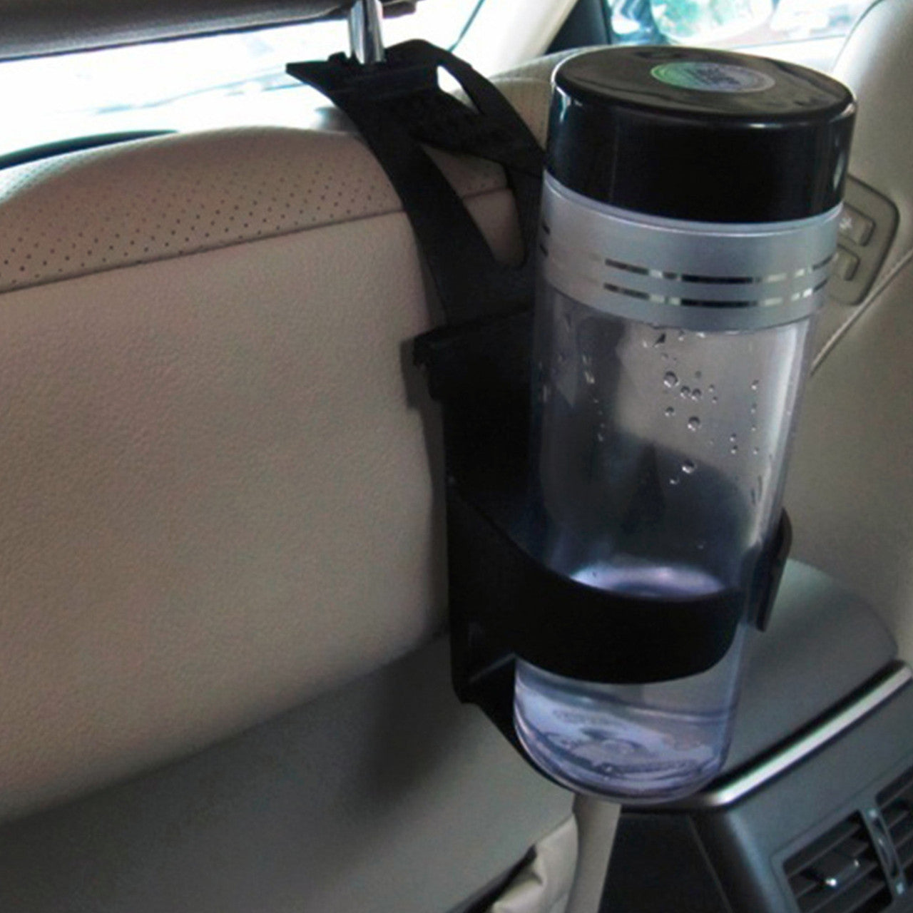 Plastic Car Cup Holder, Adjustable Drink Bottle Coffee Cup Holder Hanger for SUVs Cars Truck Jeep (Black), 2 Pack